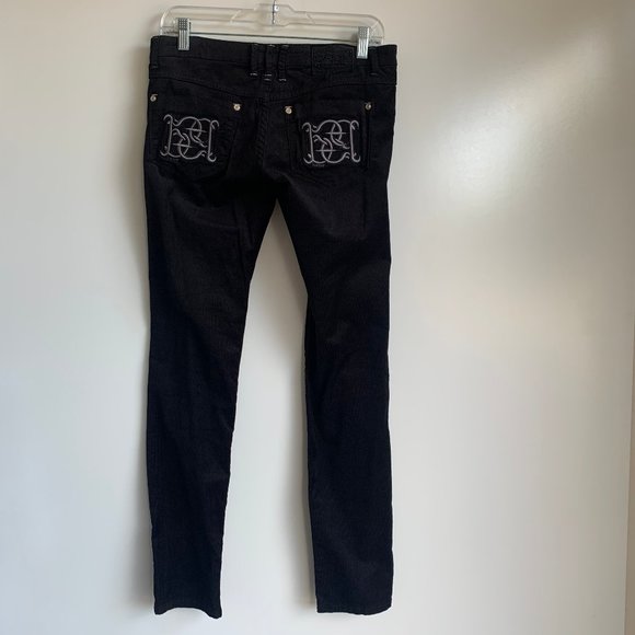bebe Premium Black Low Rise Skinny Corduroy Pants Size 28 - Picture 5 of 9